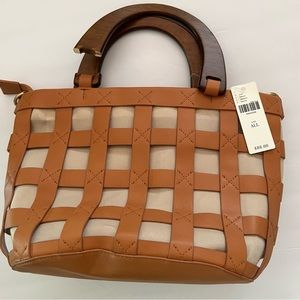Anthropologie Leather Woven Bag